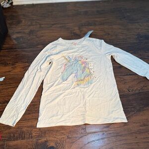 Cat & Jack Cream Long Sleeve Tee with Graphic Design
